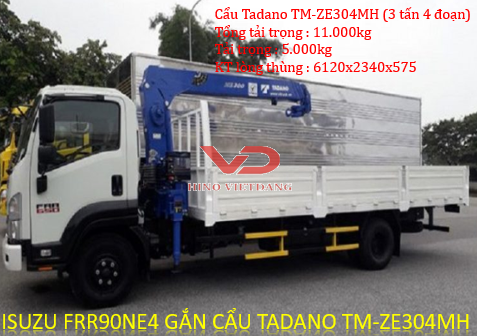 Xe cẩu tự hành ISUZU FRR90NE4 - 5 tấn gắn cẩu Tadano TM-ZE304MH (3 tấn 4 đốt)